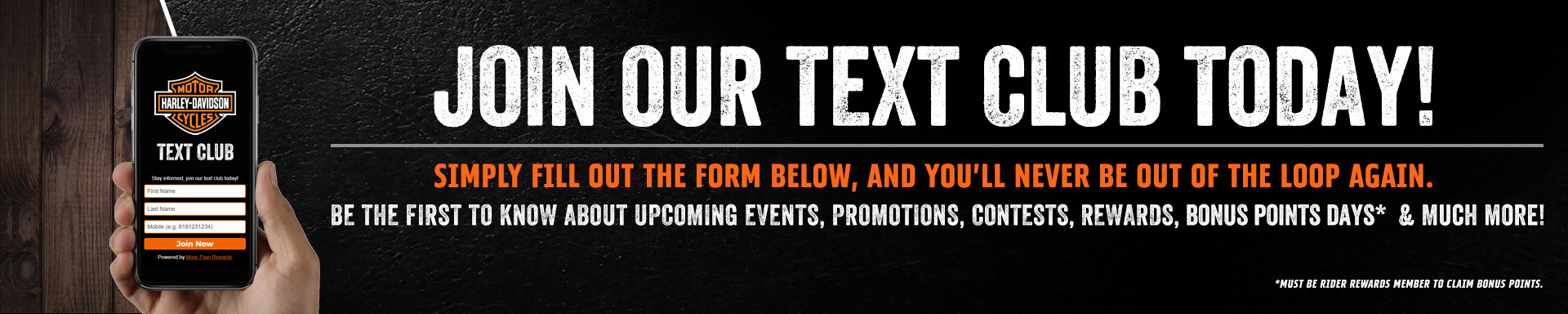 Text Club Sign Up in Timms Harley-Davidson® of Augusta, Augusta, Georgia